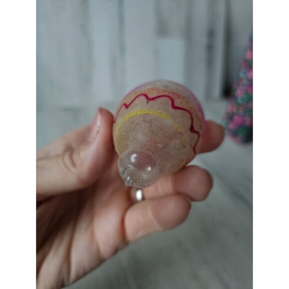 Antique pink swiggle glass ornament Xmas tree - Picture 10 of 12